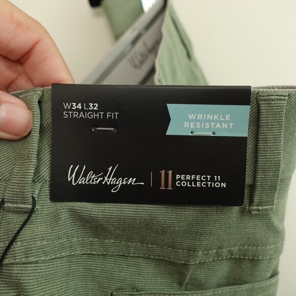 NWT Walter Hagen Mens P11 Textured 5 Pocket Golf Pants Forest Pine Size 34x32 - Picture 6 of 7